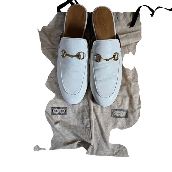 Gucci Princetown Horsebit Loafer Ivory Leather Slip-On Flat EU 39 US 9 - Picture 2 of 12